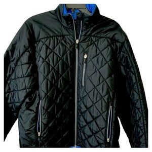Black Quilted Women’s Lands’ End Ski Jacket, Size Large